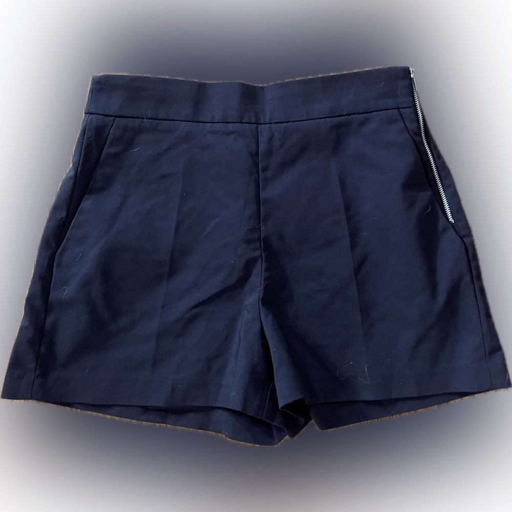 ZARA Black Shorts with Side Zipper